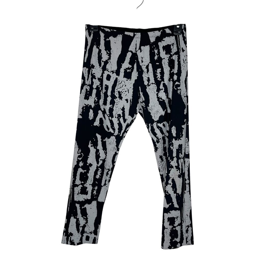 Porto San Francisco Womens Capri Pants 1 Small Black USA Italian Fabric Abstract